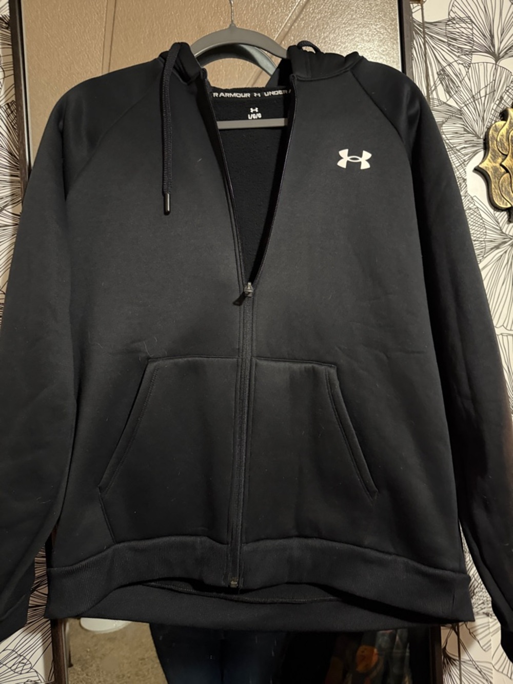 Under Armour Black Zip-Up Hoodie with White Logo